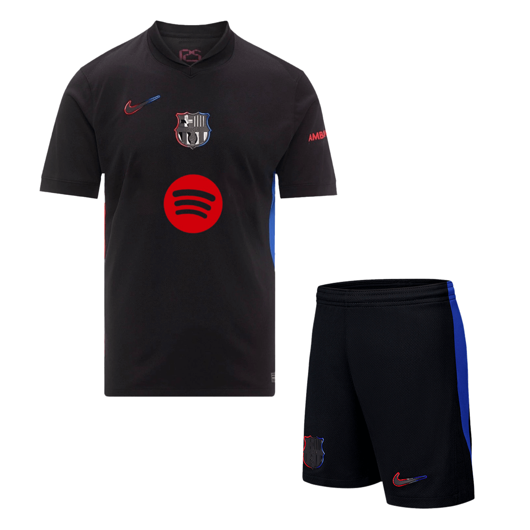 Barcelona Away Soccer Jersey Kit(Jersey+Shorts) 2024/25 - Spotify Logo Without Text Top Soccer Jerseys Store