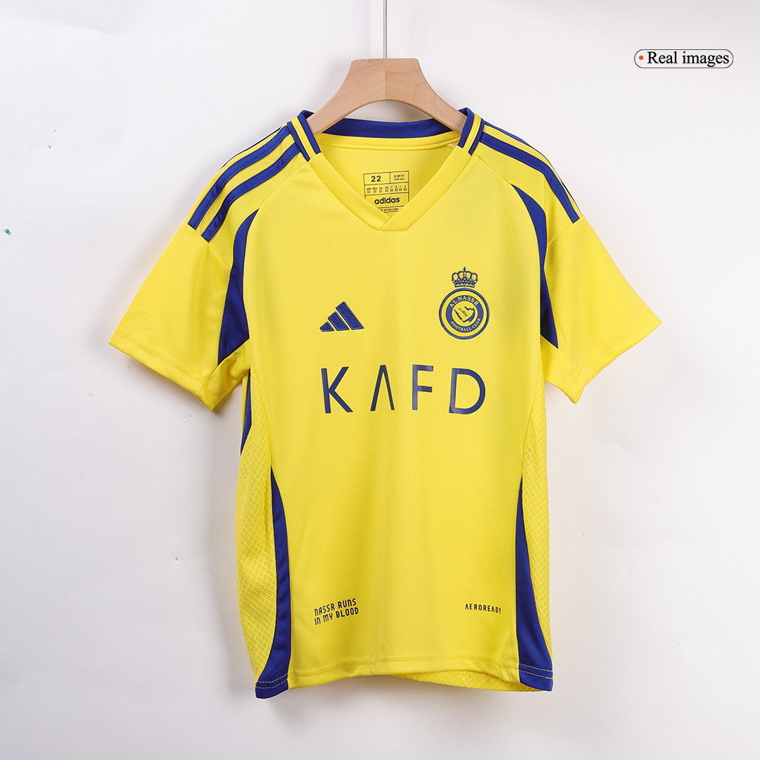 Kid's RONALDO #7 Al Nassr Home  Soccer Jersey Kit(Jersey+Shorts+Socks) 2024/25 - ACL Top Soccer Jerseys Store