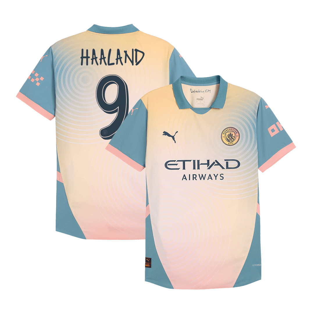 Player Version HAALAND #9 Manchester City Fourth Away Soccer Jersey 2024/25- Definitely City (UCL) Top Soccer Jerseys Store