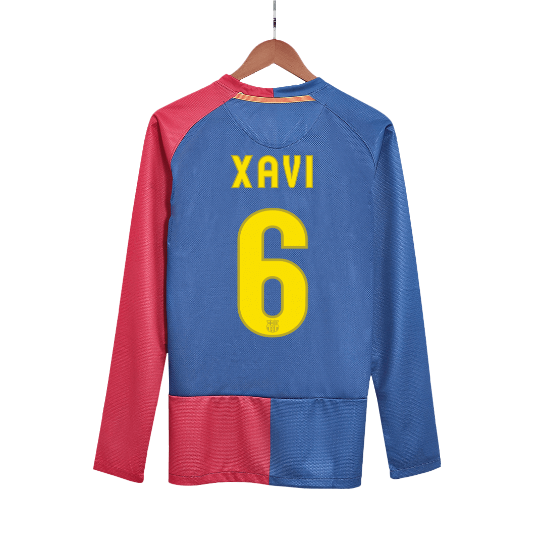 Retro XAVI #6 2008/09 Barcelona Home Long Sleeve Soccer Jersey- UCL Final Top Soccer Jerseys Store