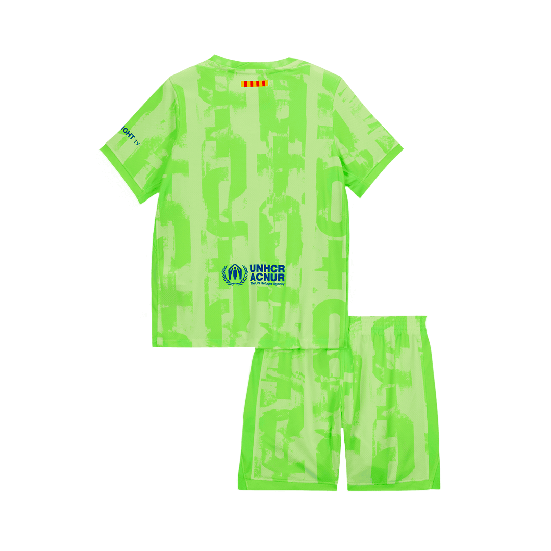 Kid's Barcelona Third Away Soccer Jersey Kit(Jersey+Shorts) 2024/25 - UCL (Spotify Logo Without Text) Top Soccer Jerseys Store