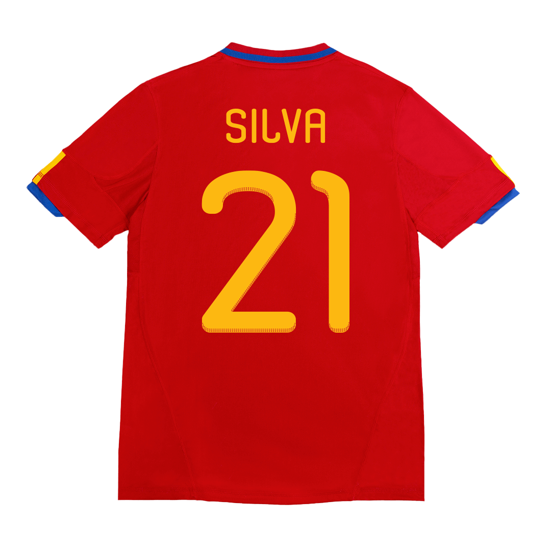 Retro SILVA #21 2010 Spain Home Soccer Jersey Top Soccer Jerseys Store