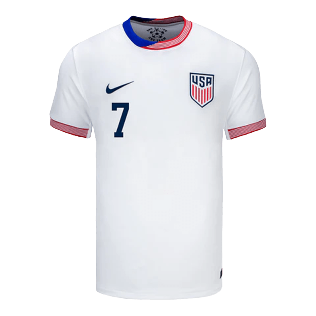 Men's USA REYNA #7 Home Soccer Jersey Copa América 2024 Go Game Wear