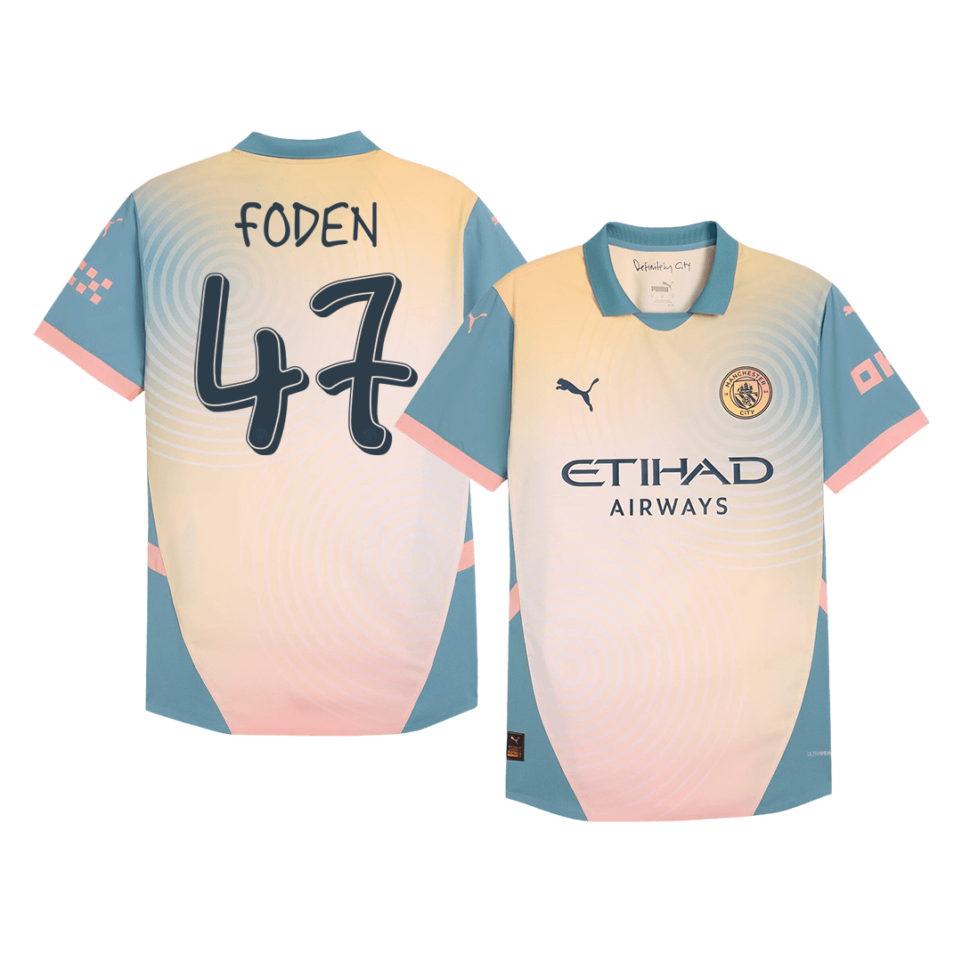 Player Version FODEN #47 Manchester City Fourth Away  Soccer Jersey 2024/25 - Definitely City Top Soccer Jerseys Store