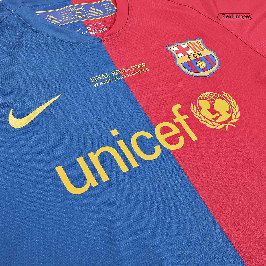Retro A.INIESTA #8 2008/09 Barcelona Home Long Sleeve  Soccer Jersey- UCL Final Top Soccer Jerseys Store