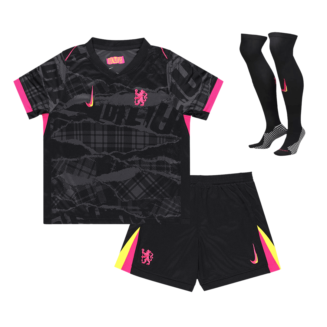 Kid's Chelsea Third Away Soccer Jersey Kit(Jersey+Shorts+Socks) 2024/25 Top Soccer Jerseys Store