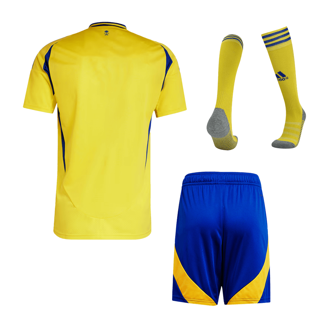 Al Nassr Home Soccer Jersey Kit(Jersey+Shorts+Socks) 2024/25 Top Soccer Jerseys Store