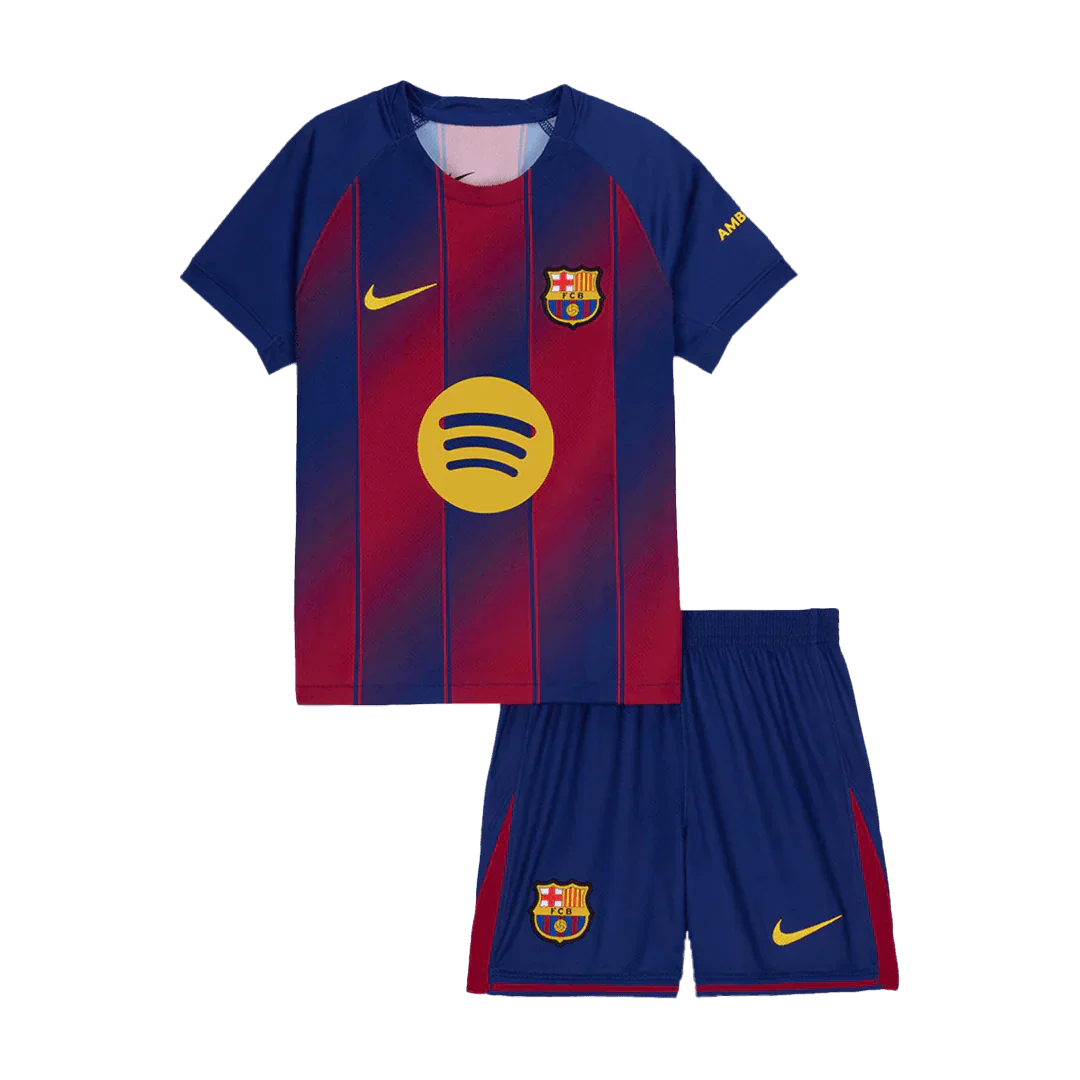 Kidโs  Barcelona Home Soccer Jerseys (Jersey+Short) Kit 2025/26 Go Game Wear