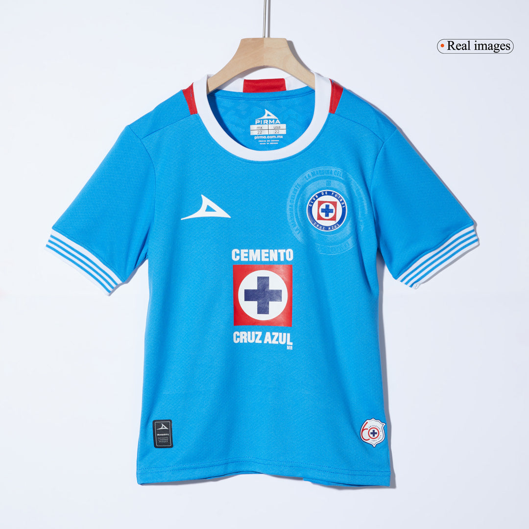 Kid's Cruz Azul Home Soccer Jersey Kit(Jersey+Shorts) 2024/25 Top Soccer Jerseys Store