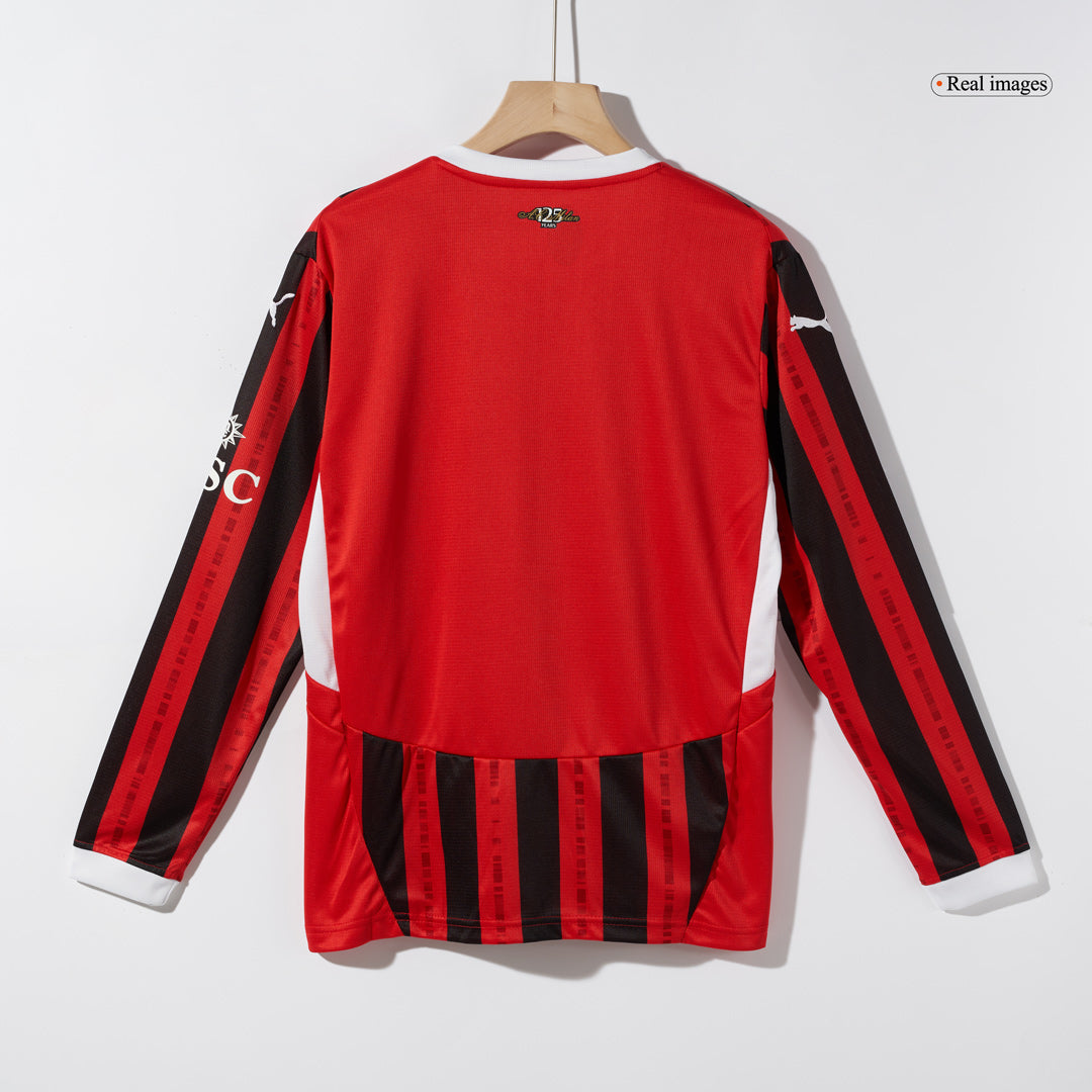 AC Milan Home Long Sleeve Soccer Jersey 2024/25 Top Soccer Jerseys Store