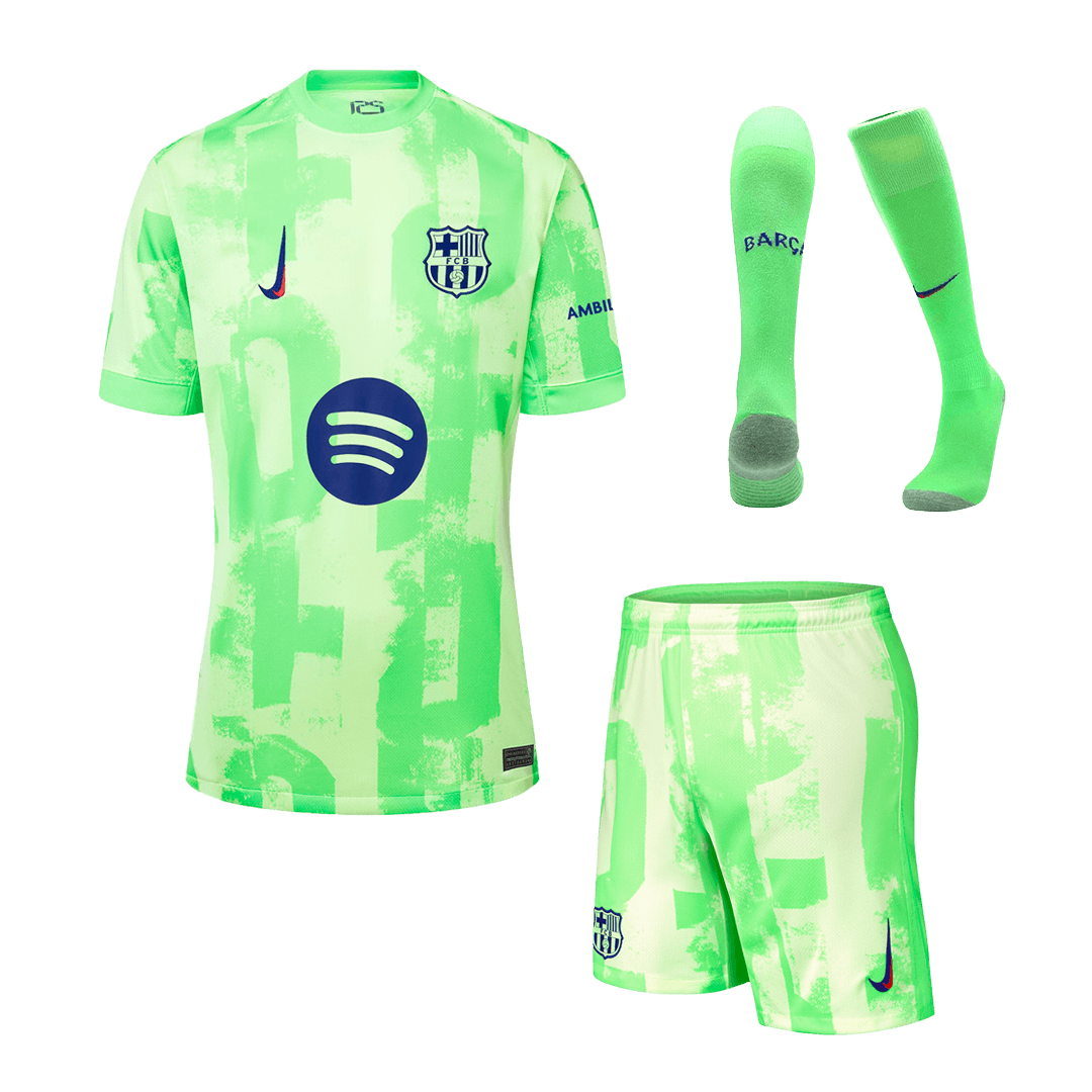 Barcelona Third Away Soccer Jersey Kit(Jersey+Shorts+Socks) 2024/25- (Spotify Logo Without Text) Top Soccer Jerseys Store