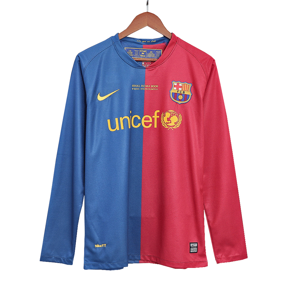 Retro XAVI #6 2008/09 Barcelona Home Long Sleeve Soccer Jersey- UCL Final Top Soccer Jerseys Store
