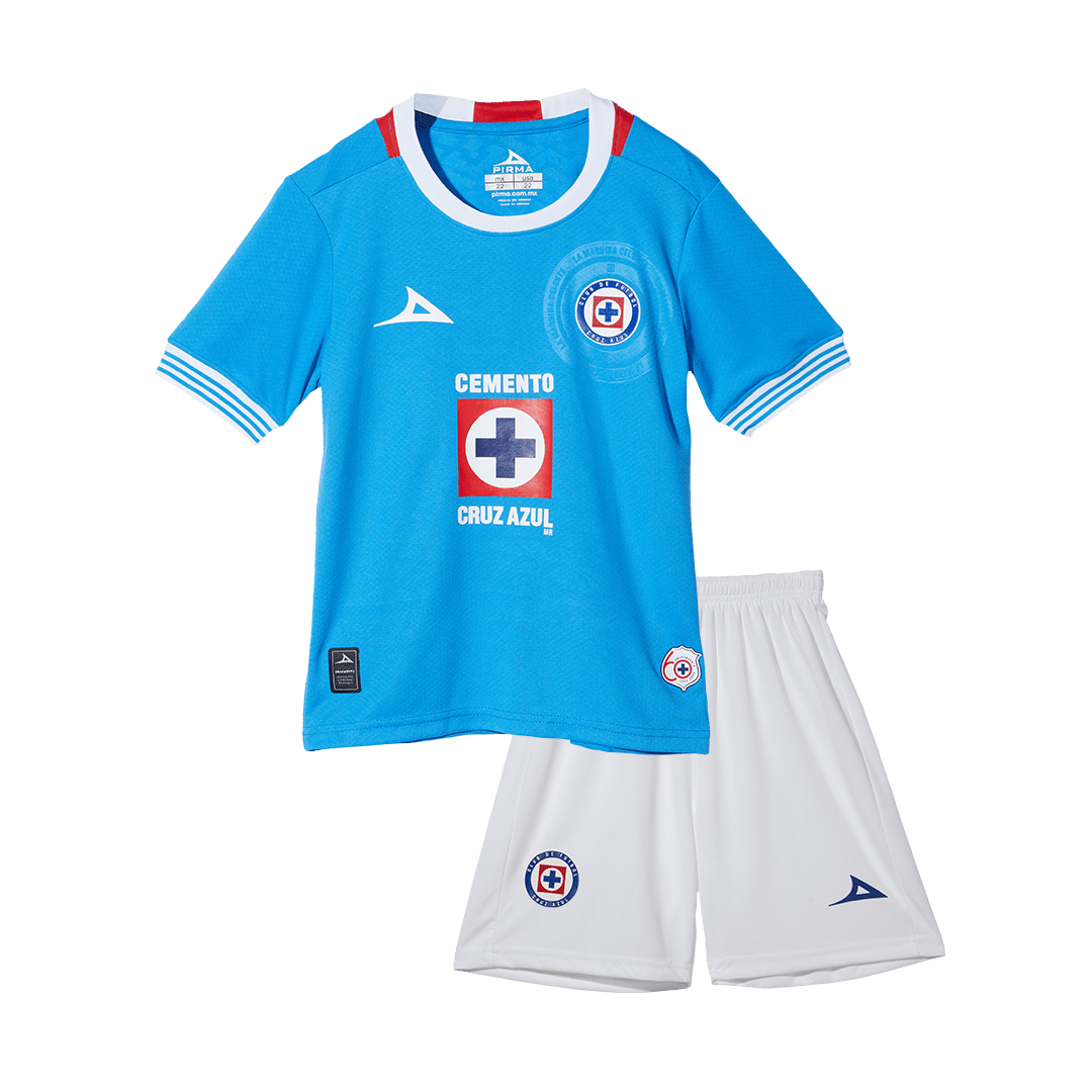 Kid's Cruz Azul Home Soccer Jersey Kit(Jersey+Shorts) 2024/25 Top Soccer Jerseys Store
