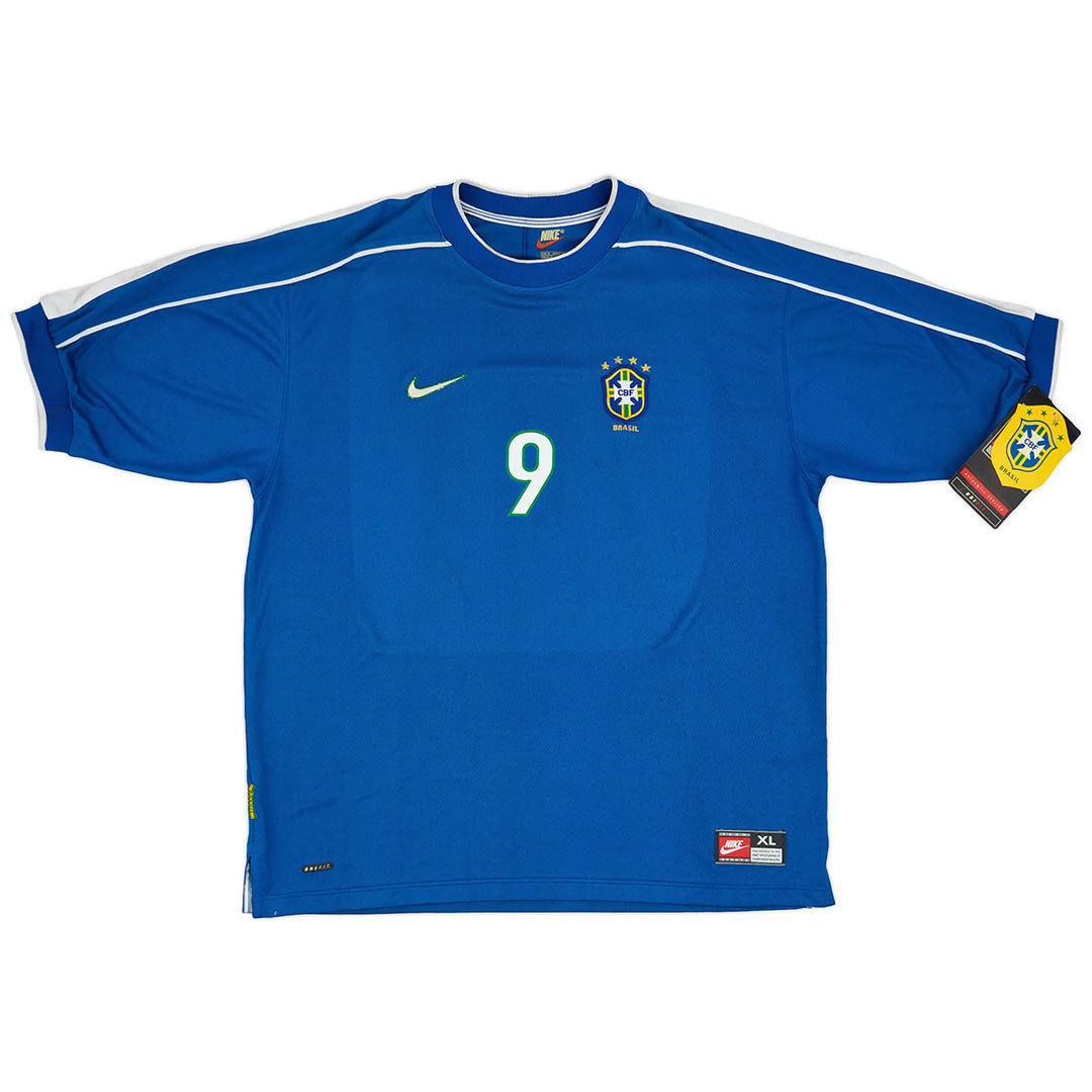 Maglia da calcio retrò Brasile RONALDO #9 da trasferta 1998