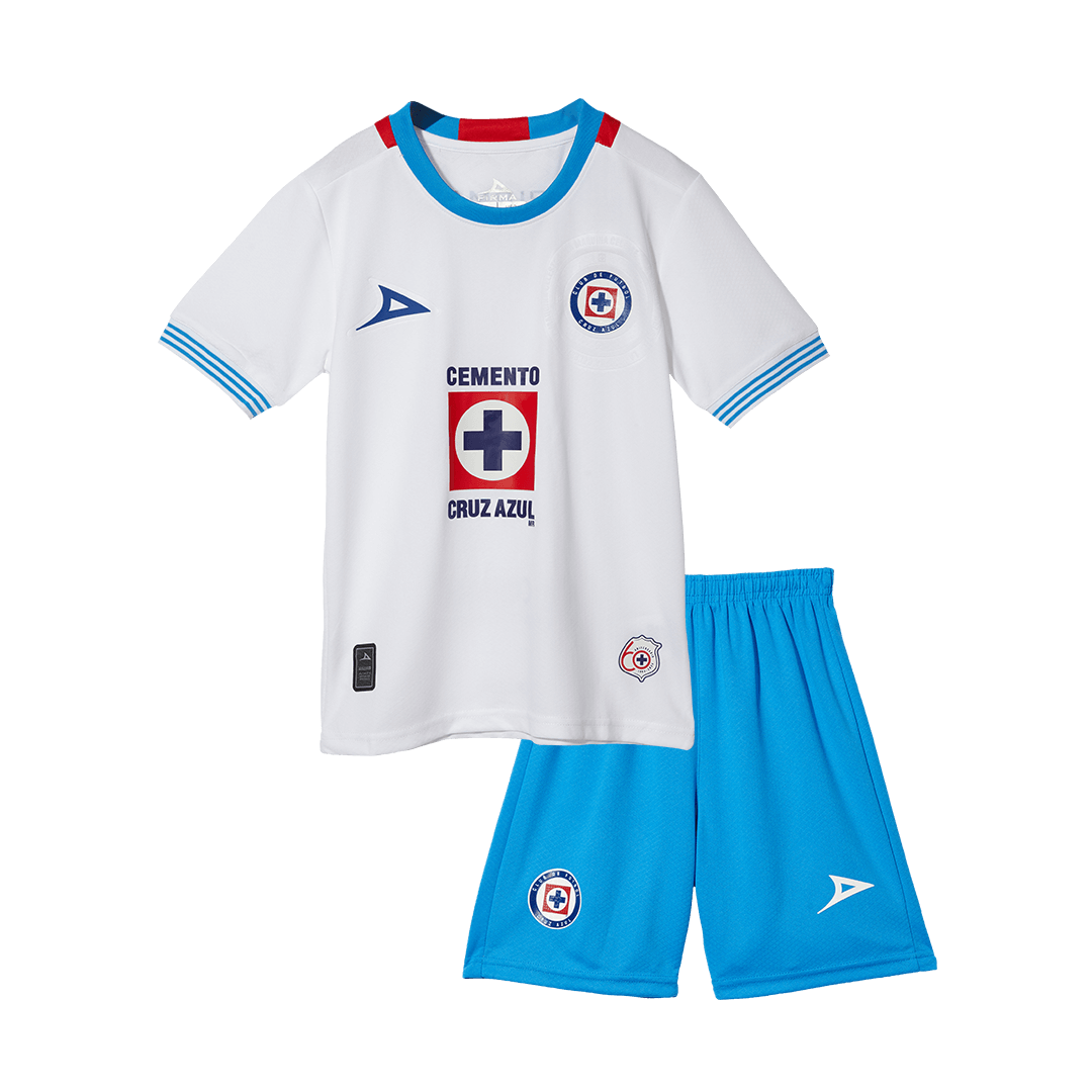 Kid's Cruz Azul Away Soccer Jersey Kit(Jersey+Shorts) 2024/25 Top Soccer Jerseys Store
