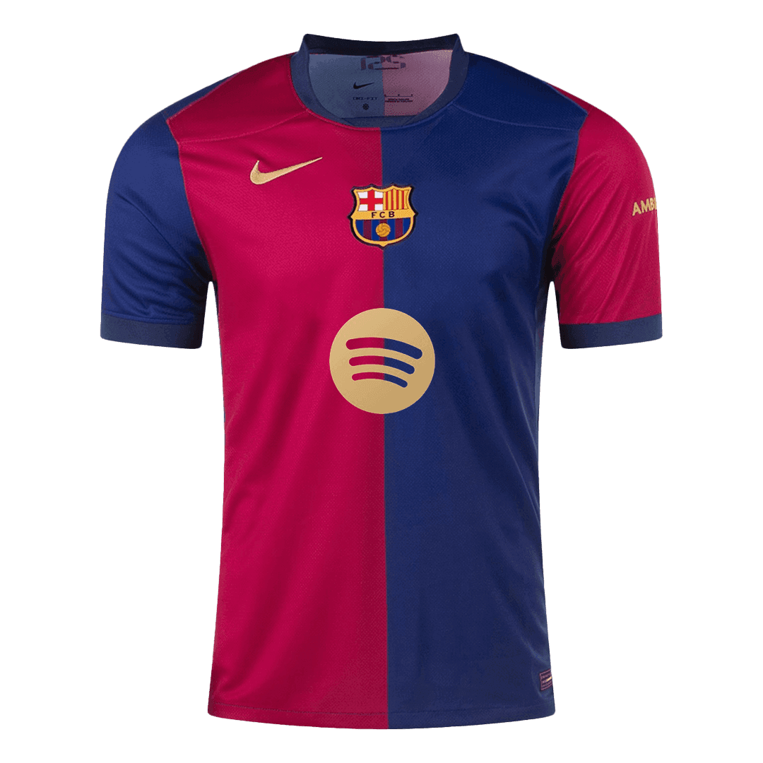 LEWANDOWSKI #9 Barcelona Home Soccer Jersey 2024/25- Spotify Logo Without Text Top Soccer Jerseys Store