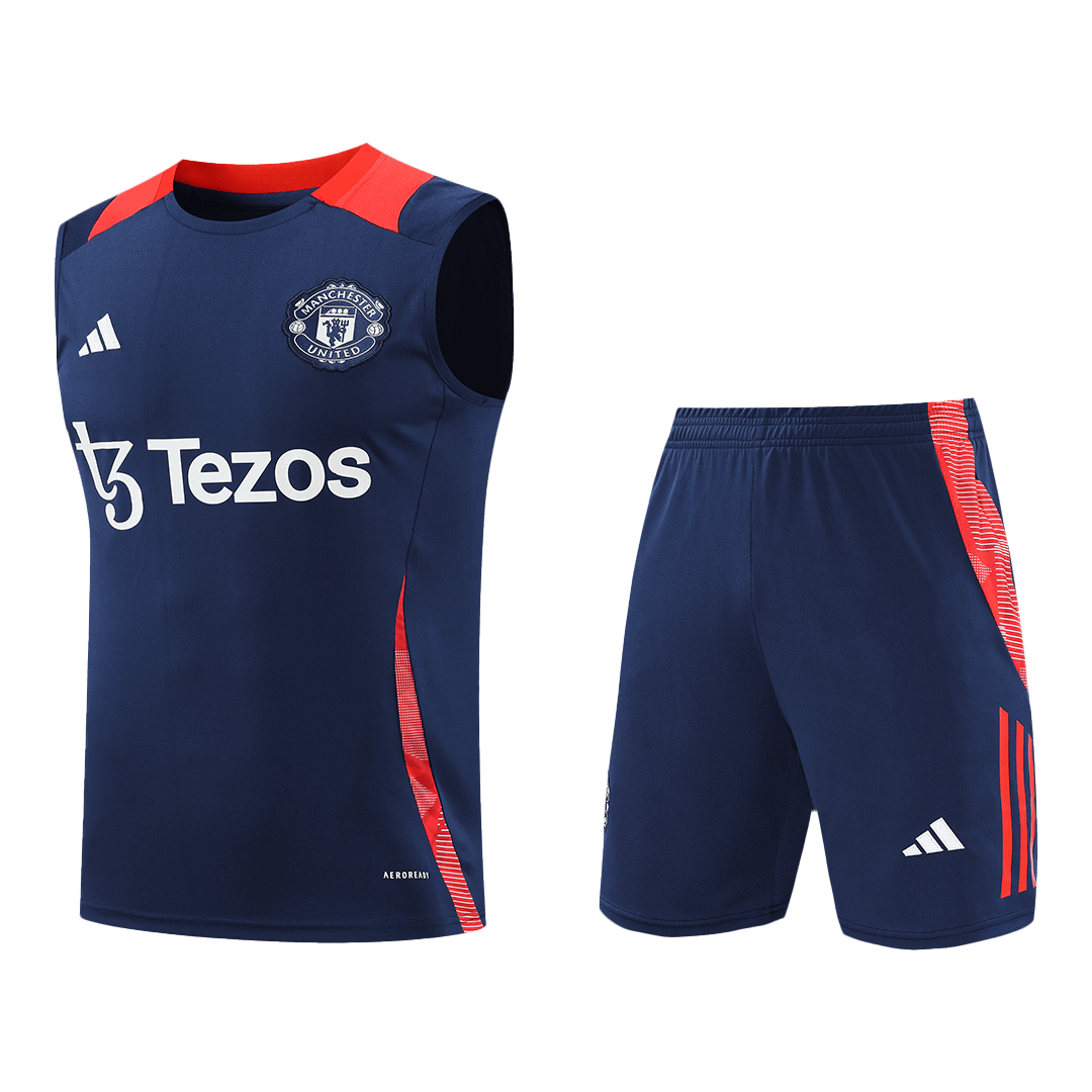 Manchester United Pre-Match Soccer Jersey Vest Kit(Jersey+Shorts) 2024/25 Top Soccer Jerseys Store