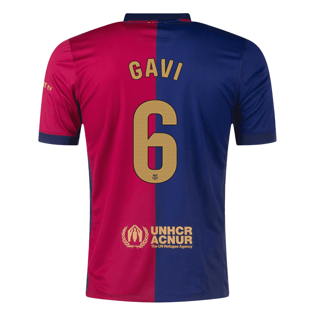 GAVI #6 Barcelona Home Soccer Jersey 2024/25- Spotify Logo Without Text Top Soccer Jerseys Store