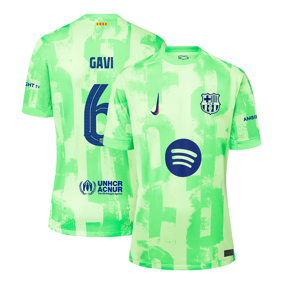 GAVI #6 Barcelona Third Away Soccer Jersey 2024/25 - UCL?Spotify Logo Without Text? Top Soccer Jerseys Store