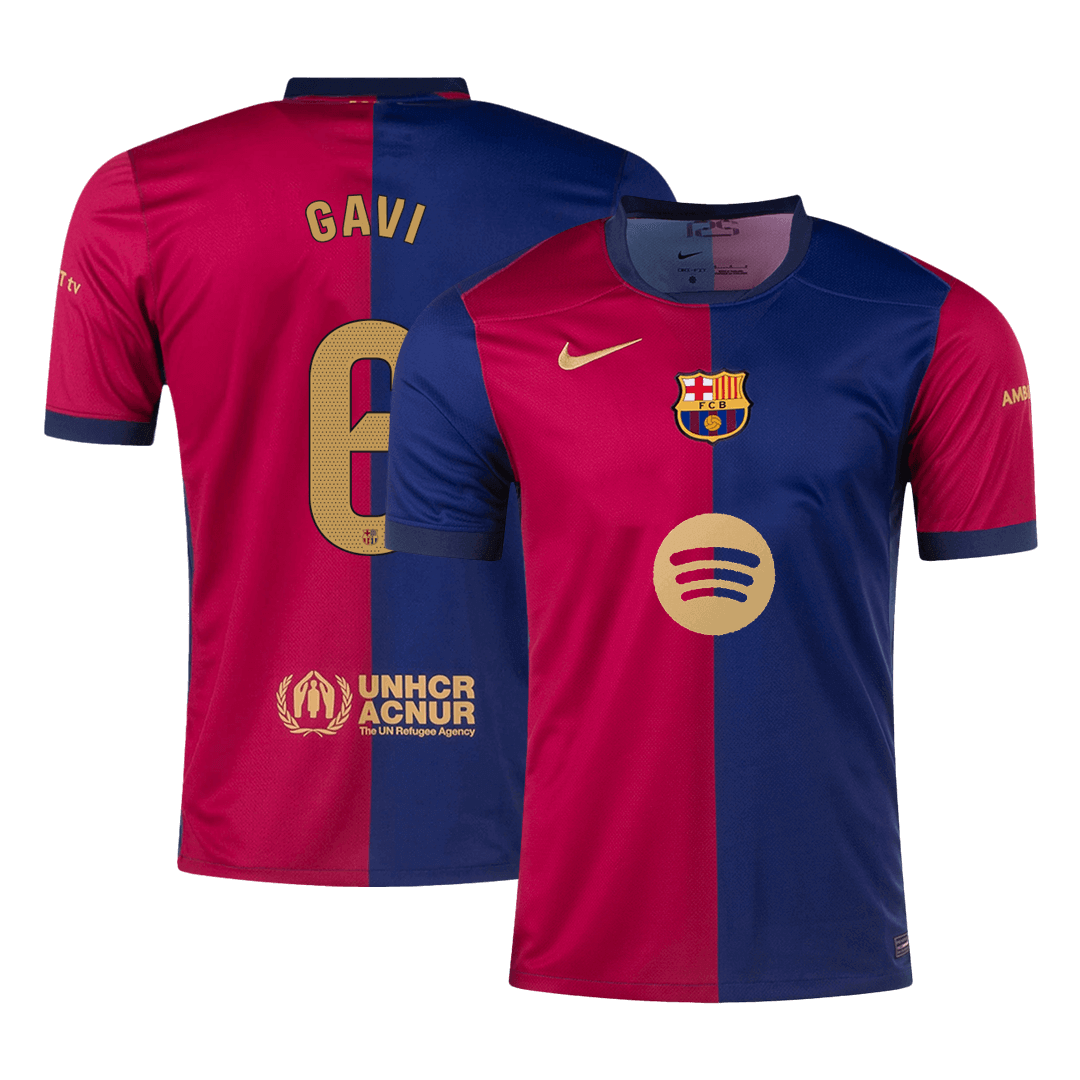 GAVI #6 Barcelona Home Soccer Jersey 2024/25- Spotify Logo Without Text Top Soccer Jerseys Store