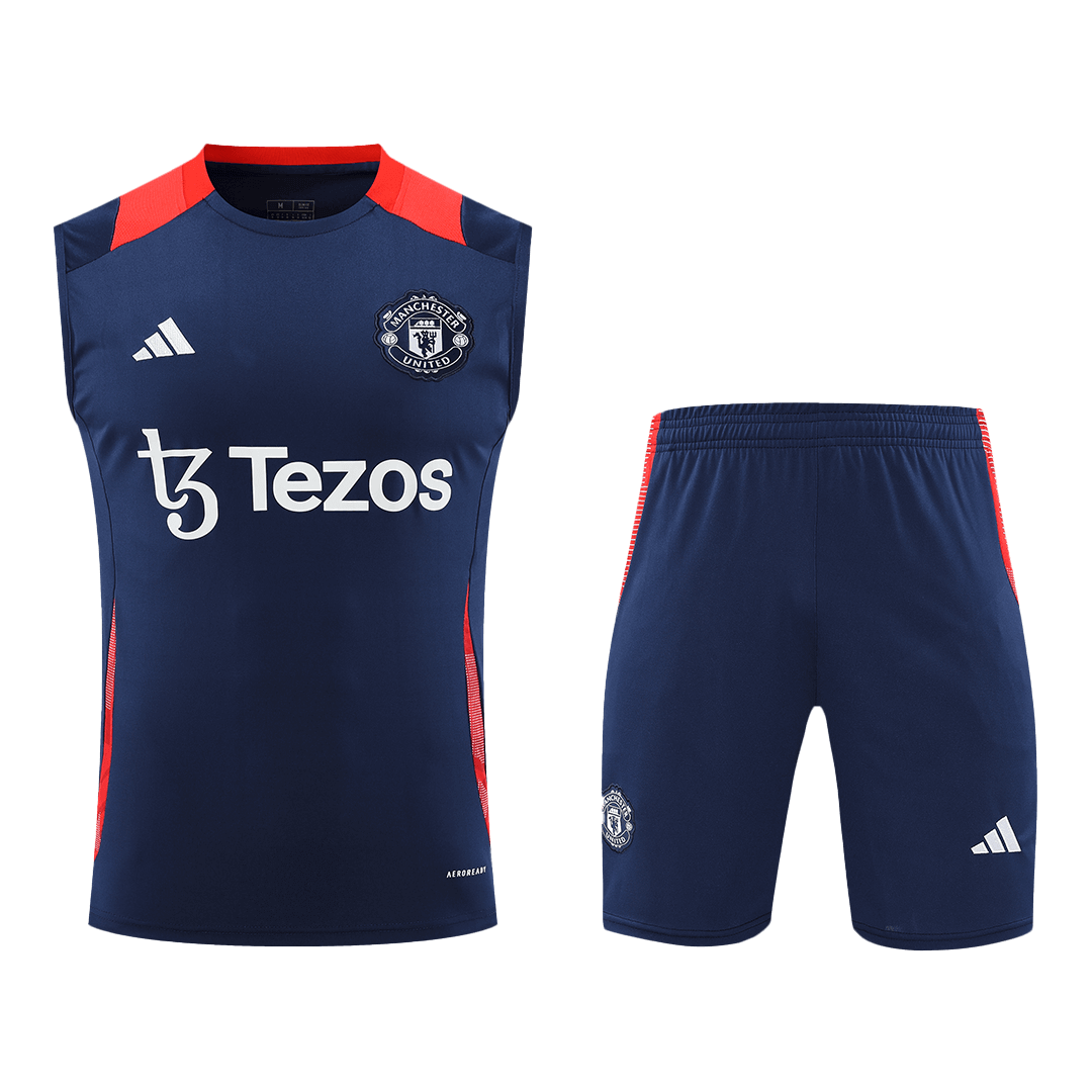 Manchester United Pre-Match Soccer Jersey Vest Kit(Jersey+Shorts) 2024/25 Top Soccer Jerseys Store