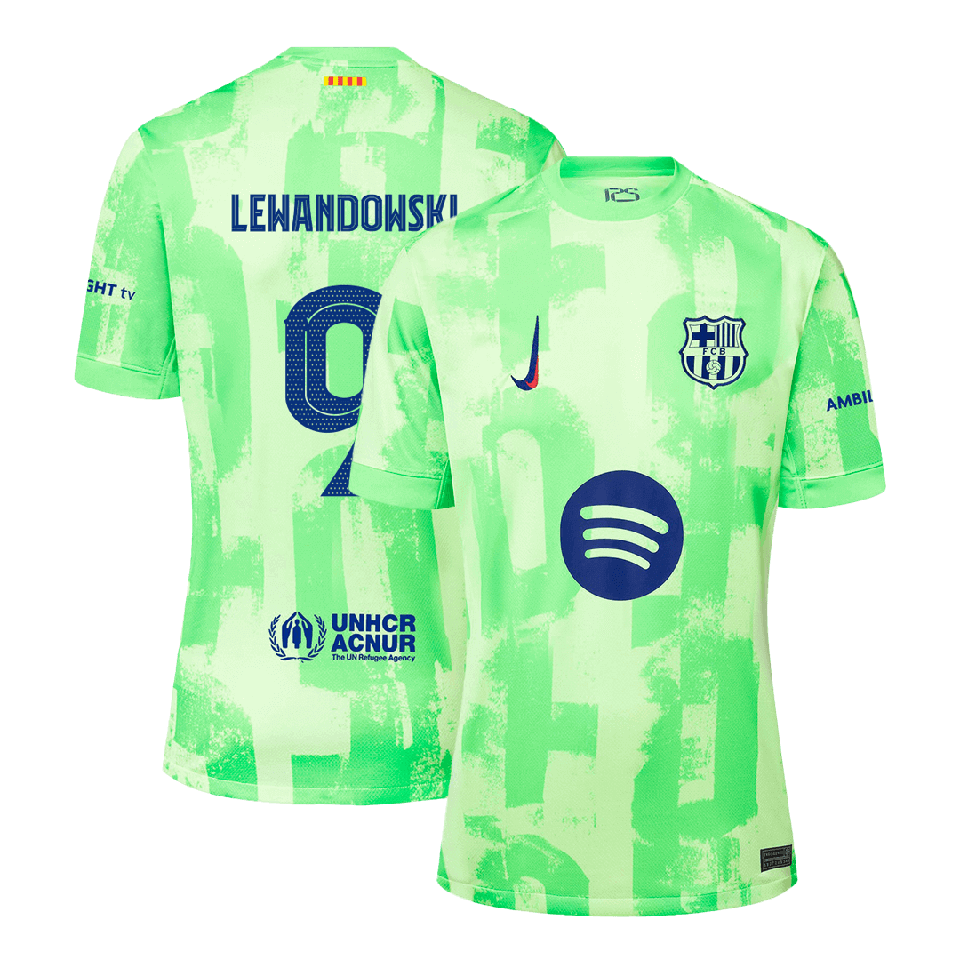 LEWANDOWSKI #9 Barcelona Third Away Soccer Jersey 2024/25 - UCL?Spotify Logo Without Text? Top Soccer Jerseys Store