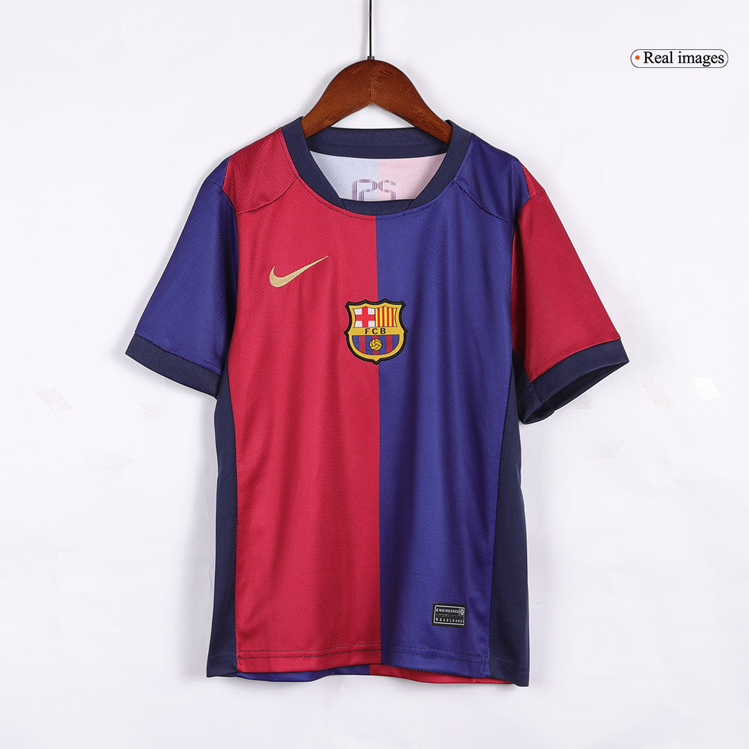 Kid's Barcelona Home  Soccer Jersey Kit(Jersey+Shorts) 2024/25-Spotify Logo Without Text Top Soccer Jerseys Store