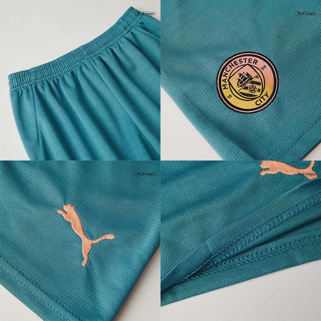 Kid's Manchester City Fourth Away Soccer Jersey Kit(Jersey+Shorts) 2024/25- Definitely City (UCL) Top Soccer Jerseys Store