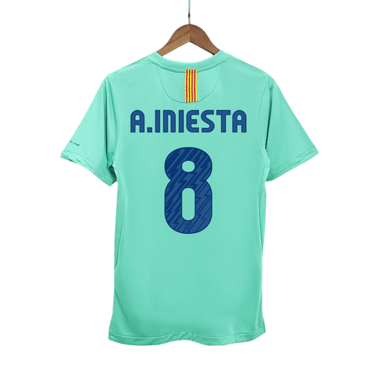 Retro A.INIESTA #8 2010/11 Barcelona Away  Soccer Jersey Top Soccer Jerseys Store