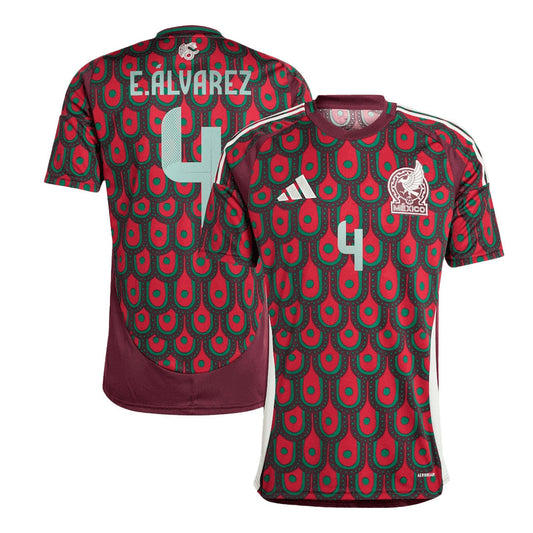 Men's Mexico E.ALVAREZ #4 Home Soccer Jersey Copa Amรฉrica 2024 Top Soccer Jerseys Store