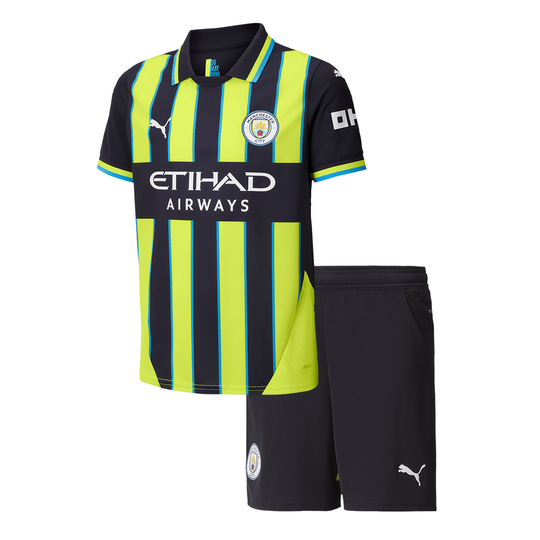 Kid's Manchester City Away Soccer Jersey Kit(Jersey+Shorts) 2024/25 Top Soccer Jerseys Store