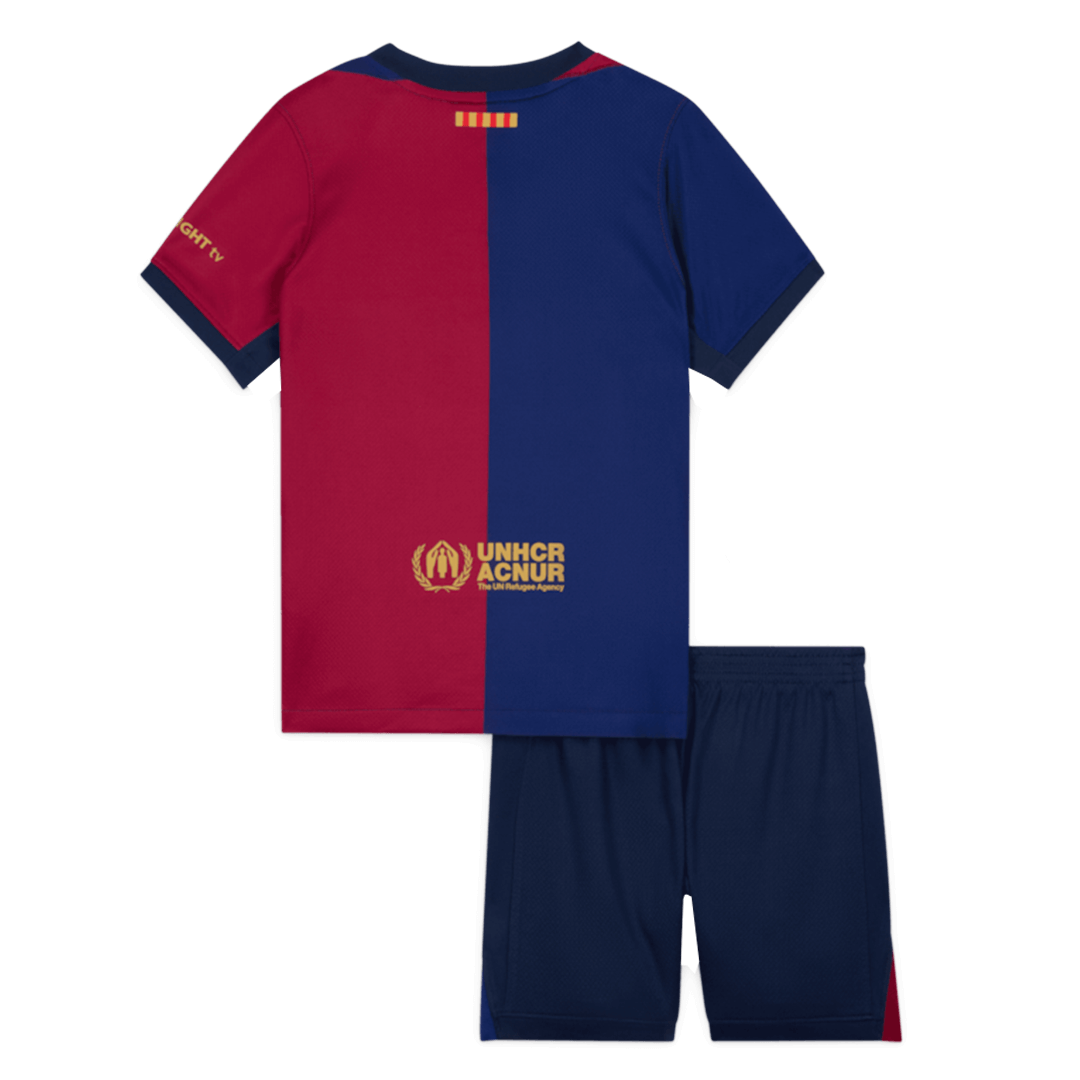 Kid's Barcelona Home  Soccer Jersey Kit(Jersey+Shorts) 2024/25-Spotify Logo Without Text Top Soccer Jerseys Store