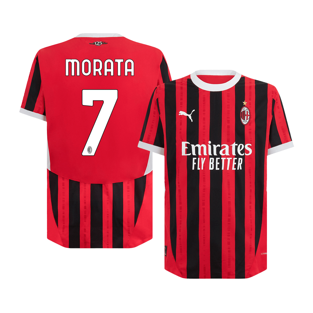 Player Version MORATA #7 AC Milan Home  Soccer Jersey 2024/25 Top Soccer Jerseys Store