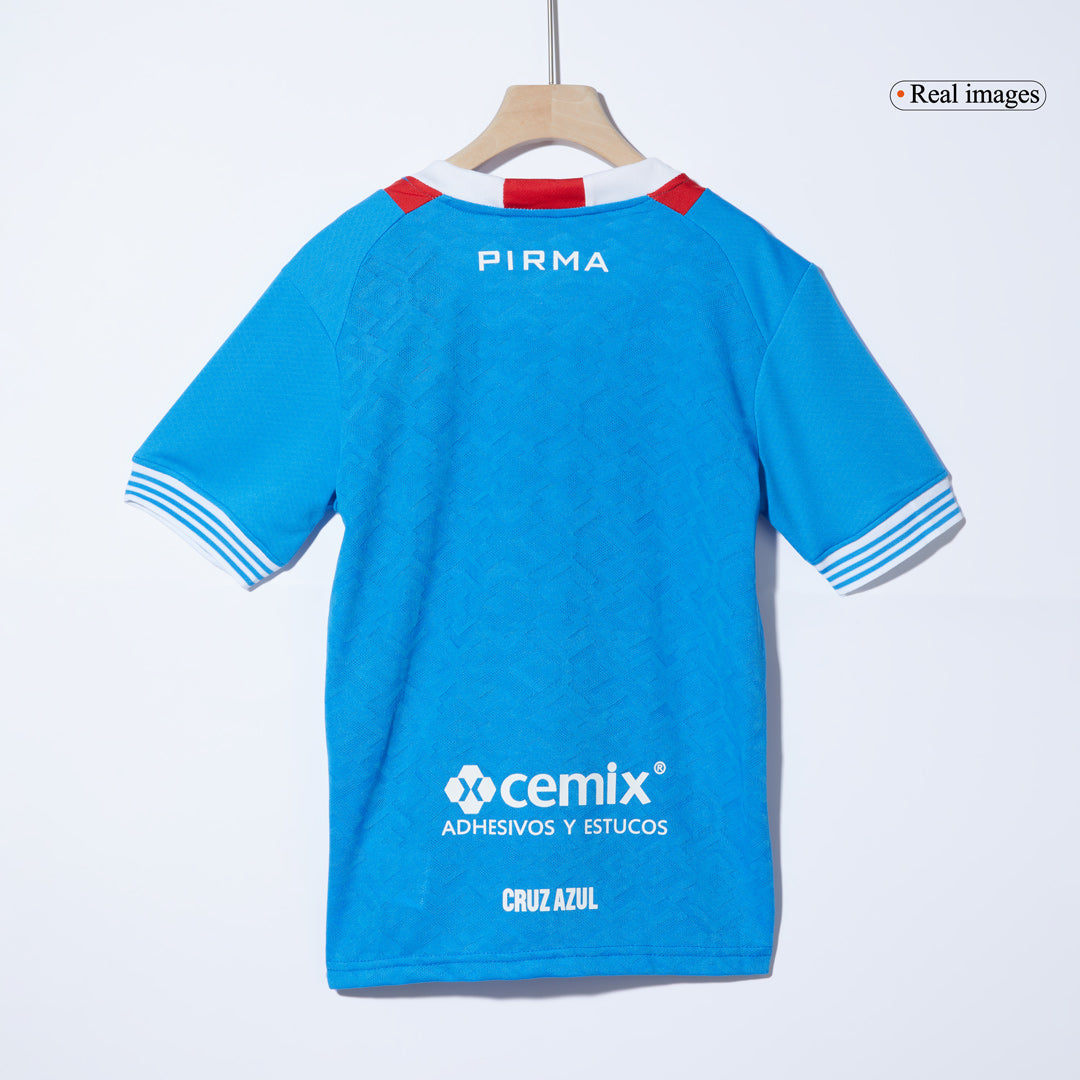 Kid's Cruz Azul Home Soccer Jersey Kit(Jersey+Shorts) 2024/25 Top Soccer Jerseys Store