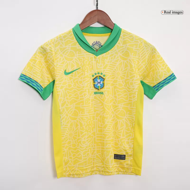 Brazil Kid‘s Home Soccer Jerseys (Jersey+Short) Kit 2024