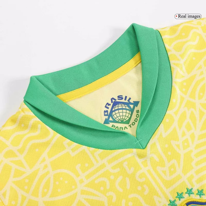 Brazil Kid‘s Home Soccer Jerseys (Jersey+Short) Kit 2024