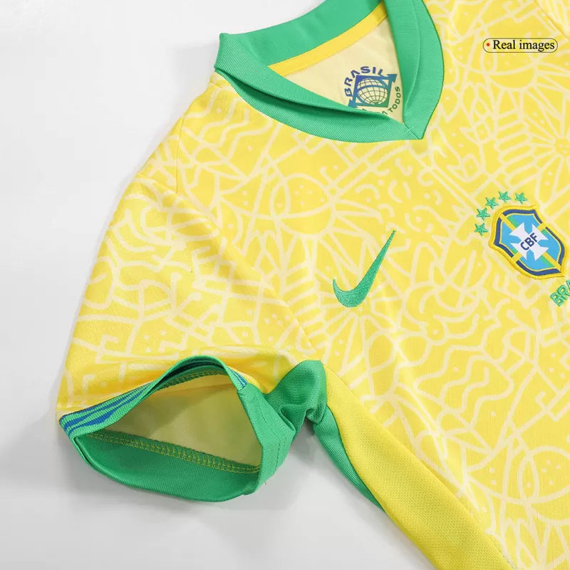 Brazil Kid‘s Home Soccer Jerseys (Jersey+Short) Kit 2024