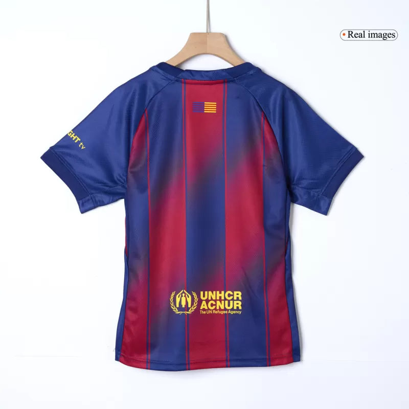 Kid‘s Barcelona Home Soccer Jerseys (Jersey+Short+Socks) Kit 2025/26