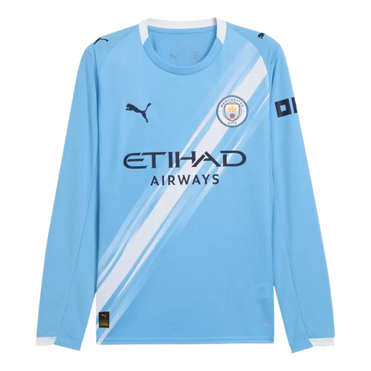 Manchester City Home Long Sleeve Soccer Jersey 2025/26