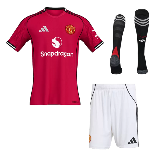 Manchester United Home Soccer Jersey Kit(Jersey+Shorts+Socks) 2025/26