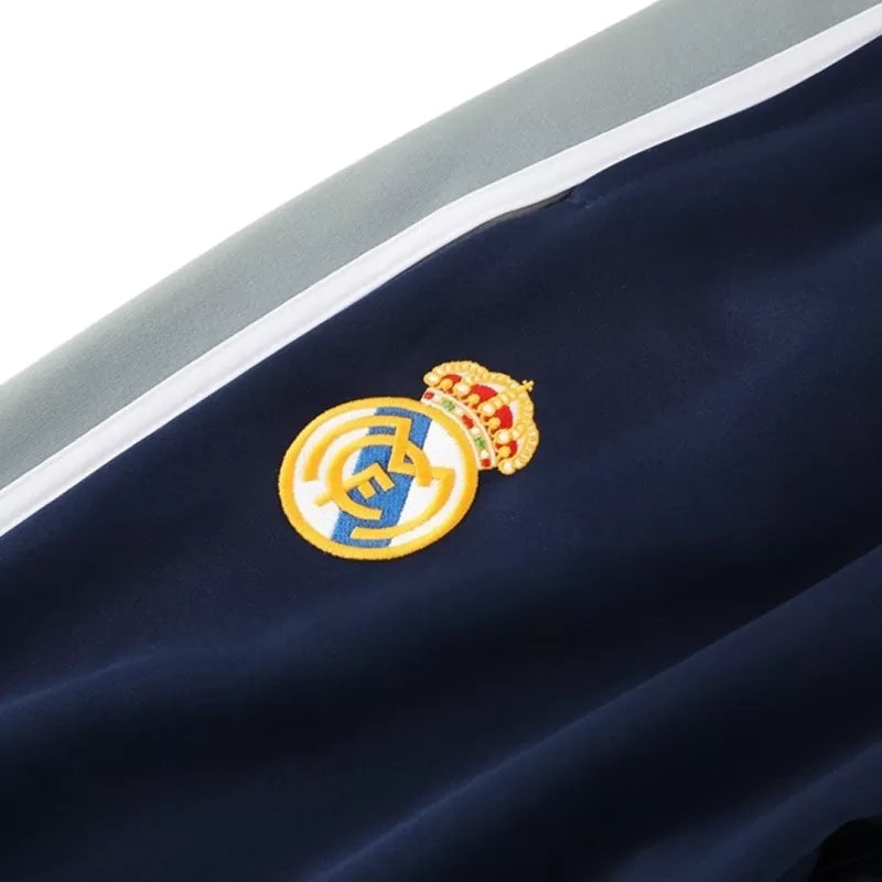 Kit giacca da allenamento Real Madrid (giacca+pantaloni) 2025/26 - Blu navy e grigio