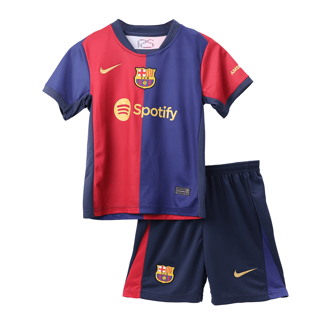 Kid's Barcelona Home  Soccer Jersey Kit(Jersey+Shorts+Socks) 2024/25 Top Soccer Jerseys Store