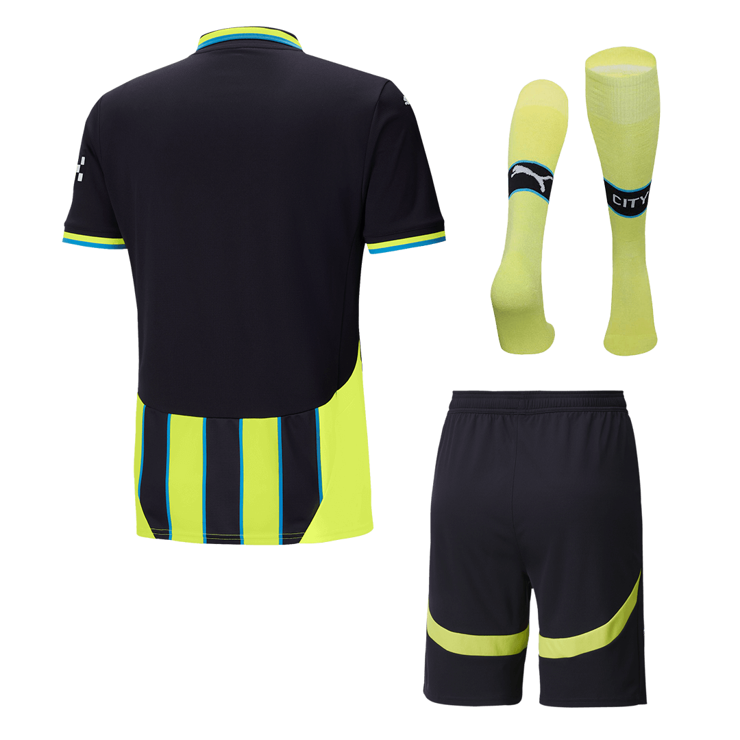 Manchester City Away Soccer Jersey Kit(Jersey+Shorts+Socks) 2024/25 Top Soccer Jerseys Store
