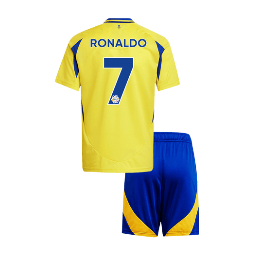 Kid's RONALDO #7 Al Nassr Home  Soccer Jersey Kit(Jersey+Shorts) 2024/25 Top Soccer Jerseys Store