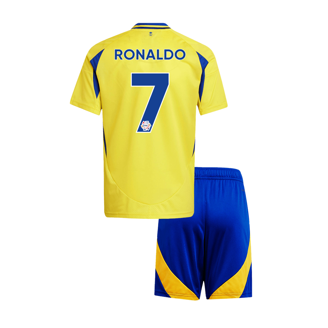 Kid's RONALDO #7 Al Nassr Home  Soccer Jersey Kit(Jersey+Shorts) 2024/25 Top Soccer Jerseys Store