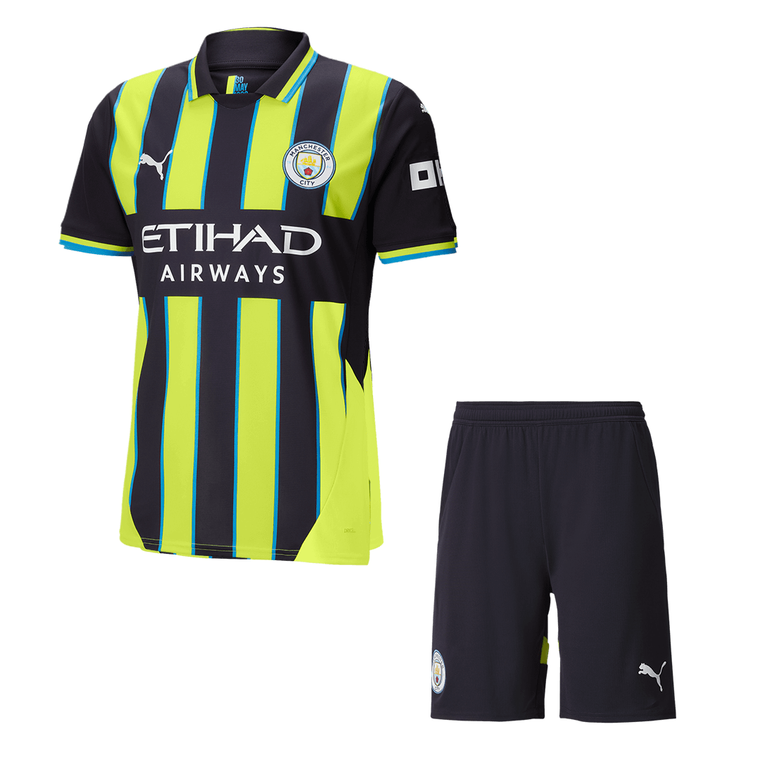 Manchester City Away Soccer Jersey Kit(Jersey+Shorts) 2024/25 Top Soccer Jerseys Store