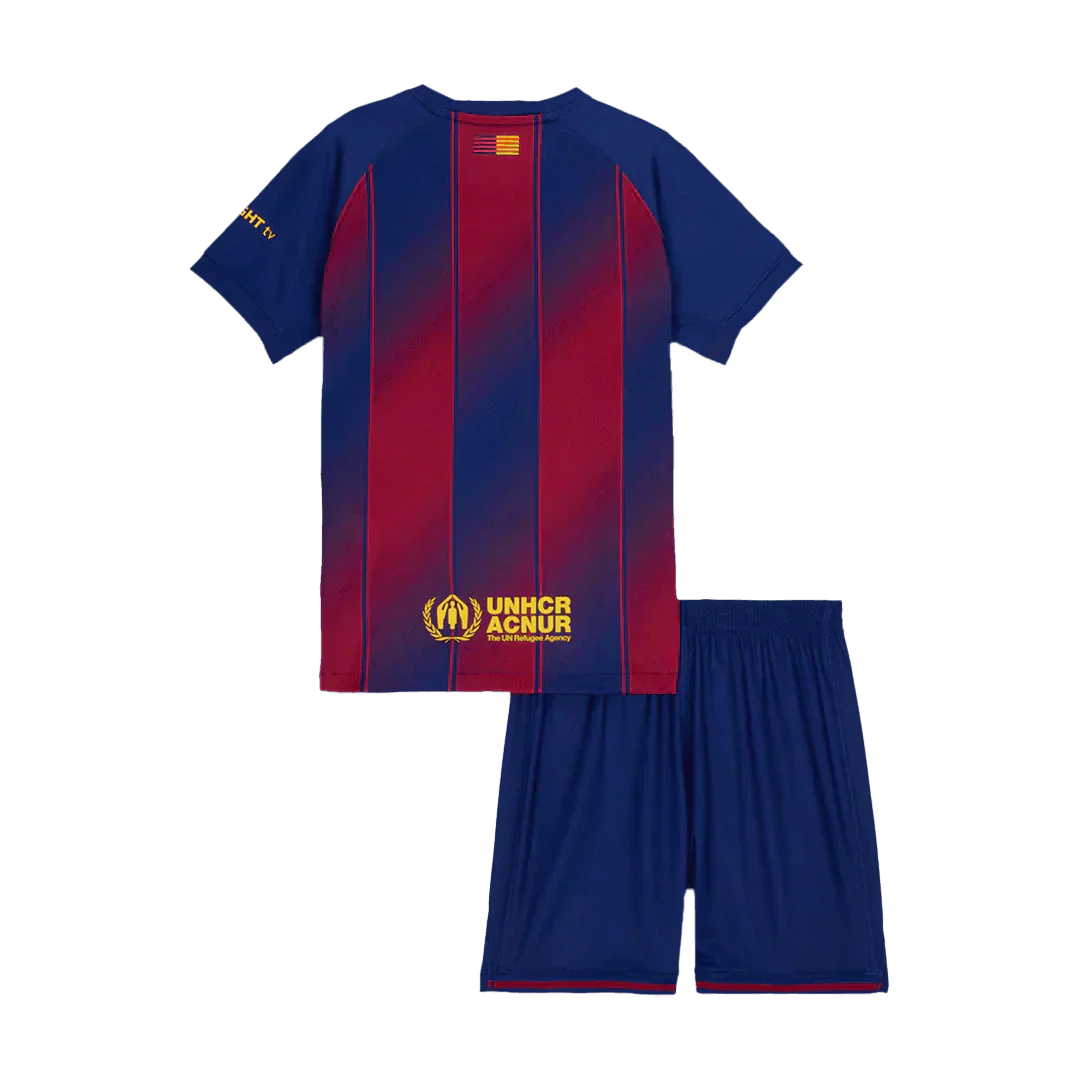 Kidโs  Barcelona Home Soccer Jerseys (Jersey+Short) Kit 2025/26 Go Game Wear
