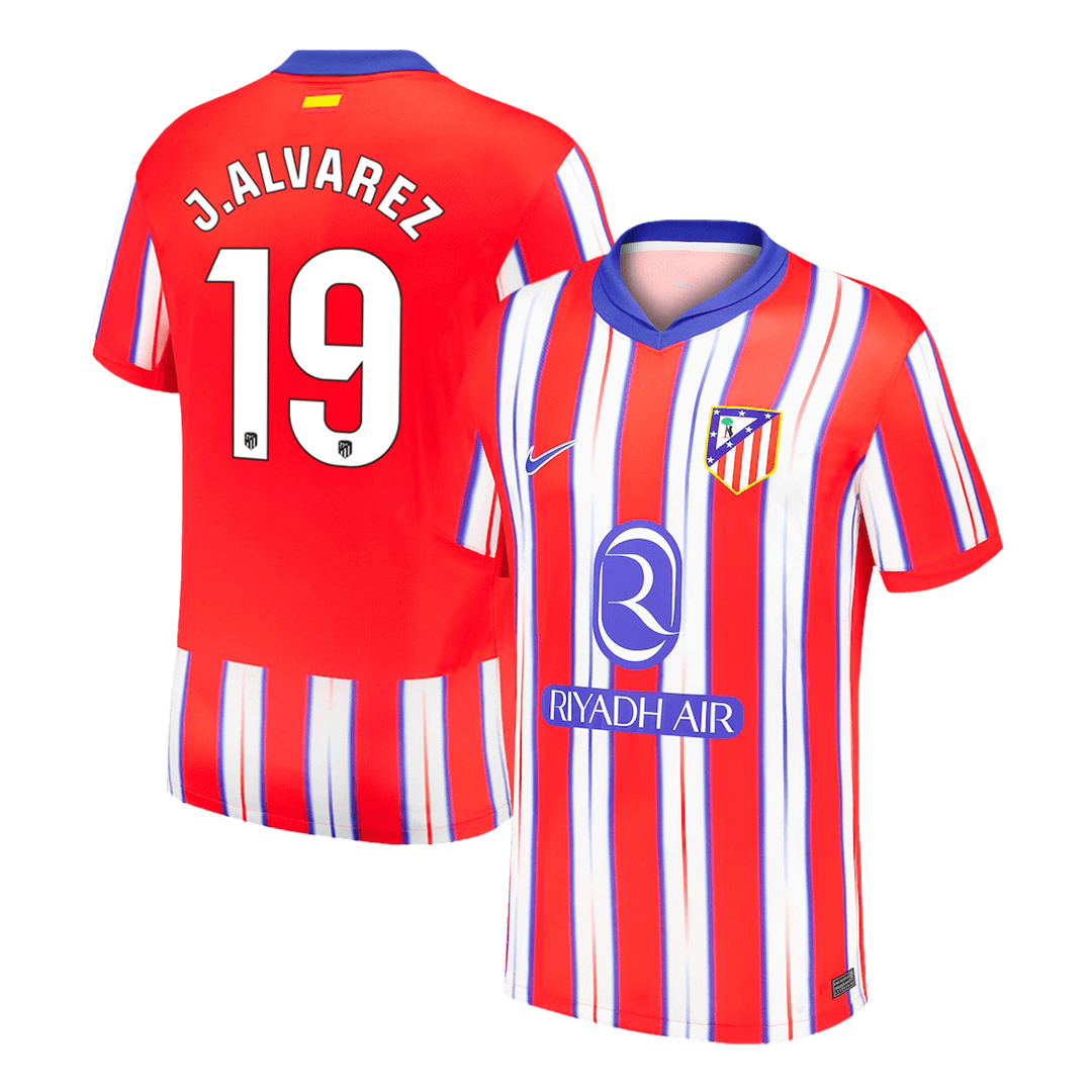 J.ALVAREZ #19 Atletico Madrid Home Soccer Jersey 2024/25 Top Soccer Jerseys Store