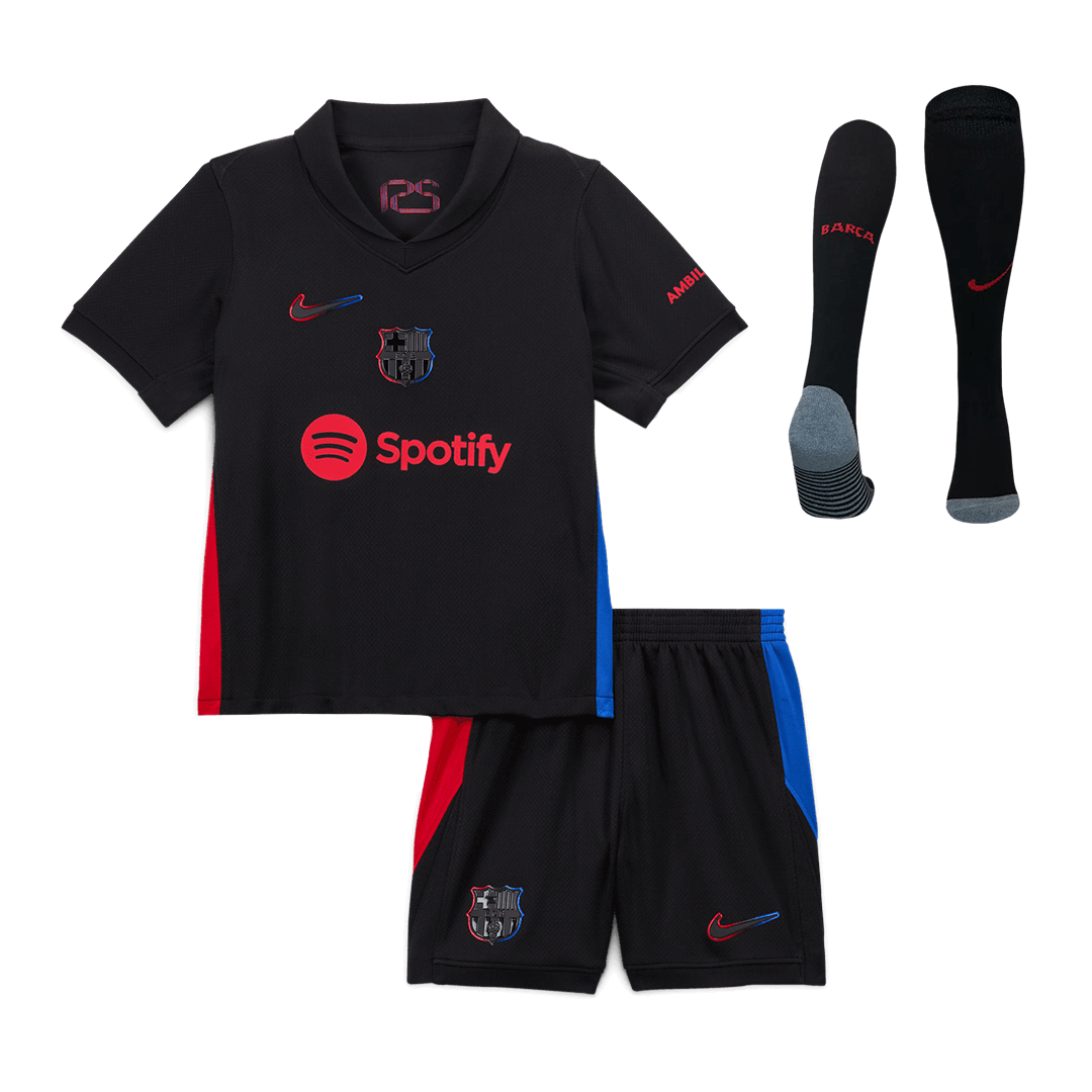 Kid's Barcelona Away Soccer Jersey Kit(Jersey+Shorts+Socks) 2024/25 Top Soccer Jerseys Store
