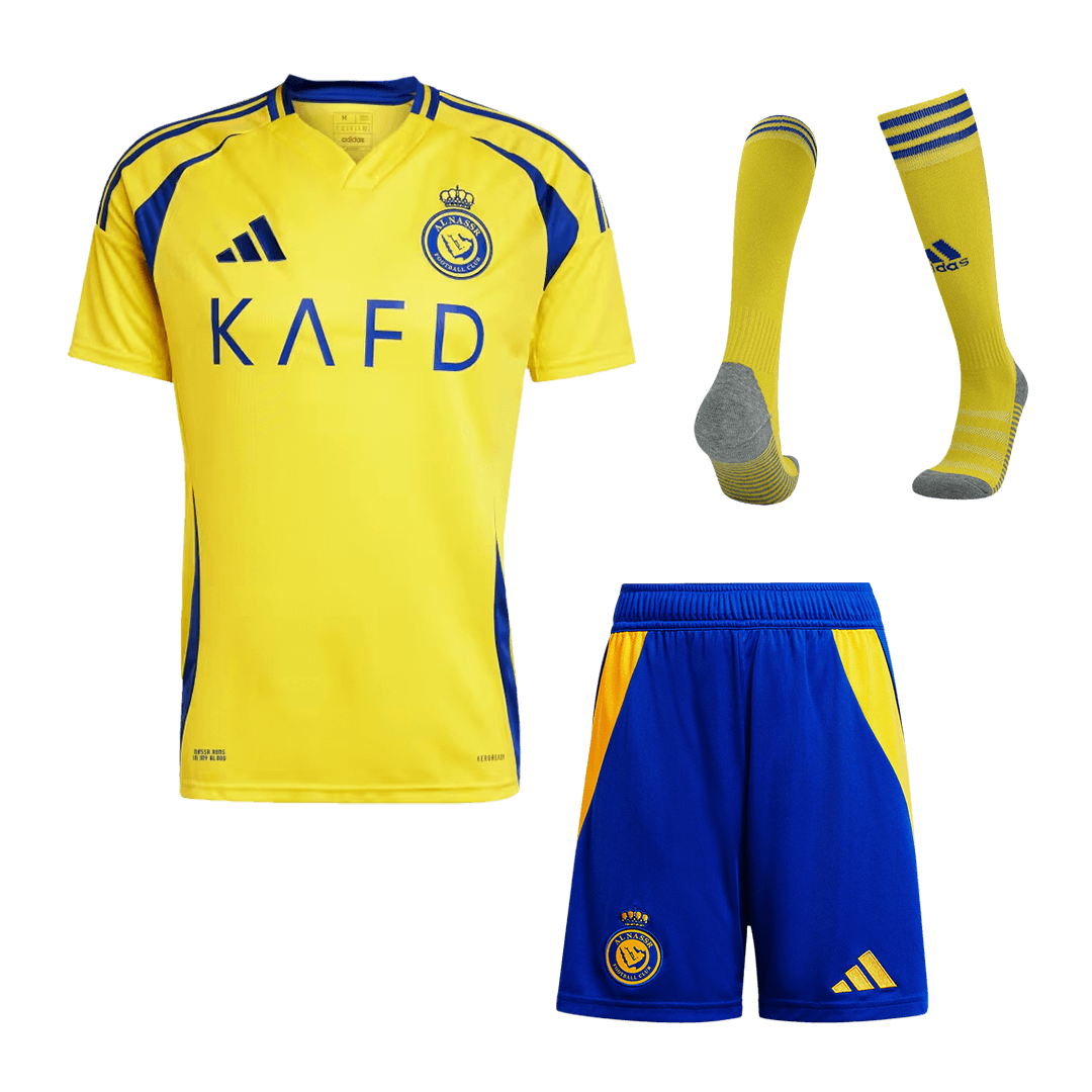 Al Nassr Home Soccer Jersey Kit(Jersey+Shorts+Socks) 2024/25 Top Soccer Jerseys Store
